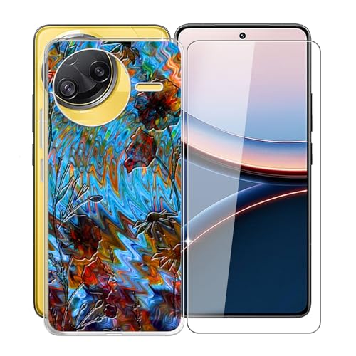 KJYFOANI para Xiaomi Poco F7 Pro Funda + 1 Piezas Cristal Templado Protector Pantalla, Transparente Anti-Arañazos Silicona TPU Case Bumper Suave Carcasa para Xiaomi Poco F7 Pro (6.67') - XV56