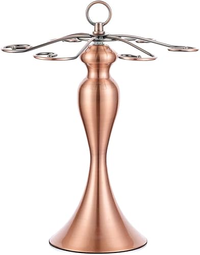 Miniatura 8 de NUPTIO Taza de vino clásica y elegante de mesa, estante para 6 copas de vino, soporte de exhibición independiente, organizador de tazas colgantes,