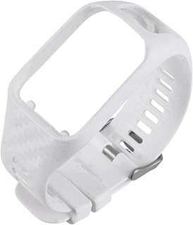 STOBAZA Correa de Repuesto para Reloj Inteligente Serie Banda de Silicona Tallada Cómoda y Fácil de Instalar Color Blanco