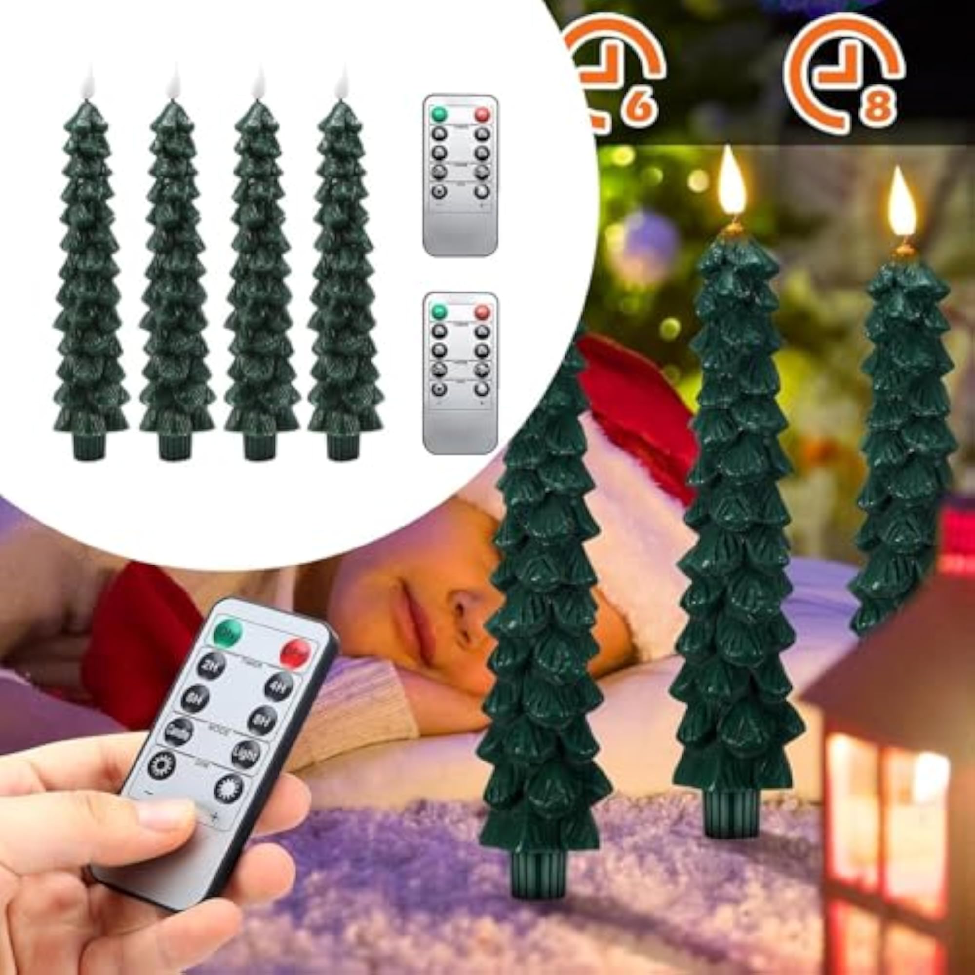 Flameless Taper Candles Dining Room Table Realistic LED Candlesticks