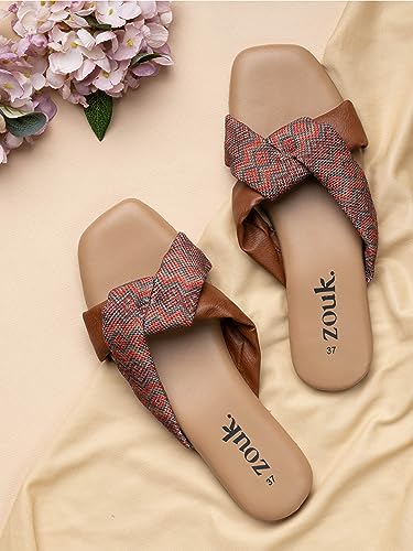 Image of ZOUK 100% Vegan Leather Handcrafted Women's Cross Sliders