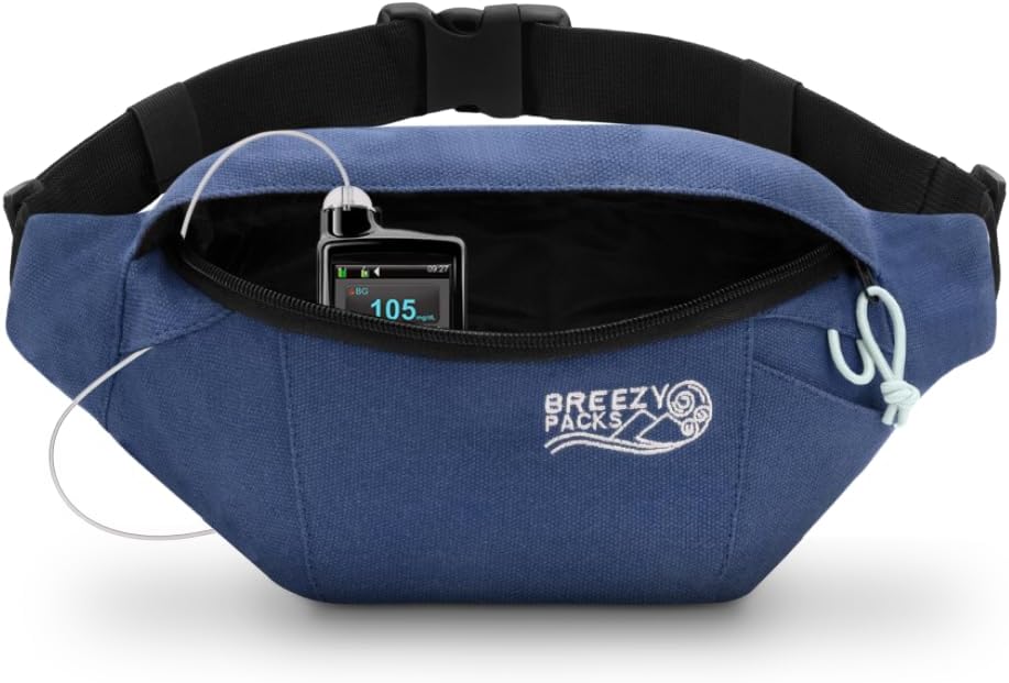 Insulin Cooler Travel Case, No Icepacks | Insulin Pen and EpiPen Carry Medical Bag | TSA-Approved Diabetic Case | Keep Medicine at Room Temp. | Breezy Belt (Navy)