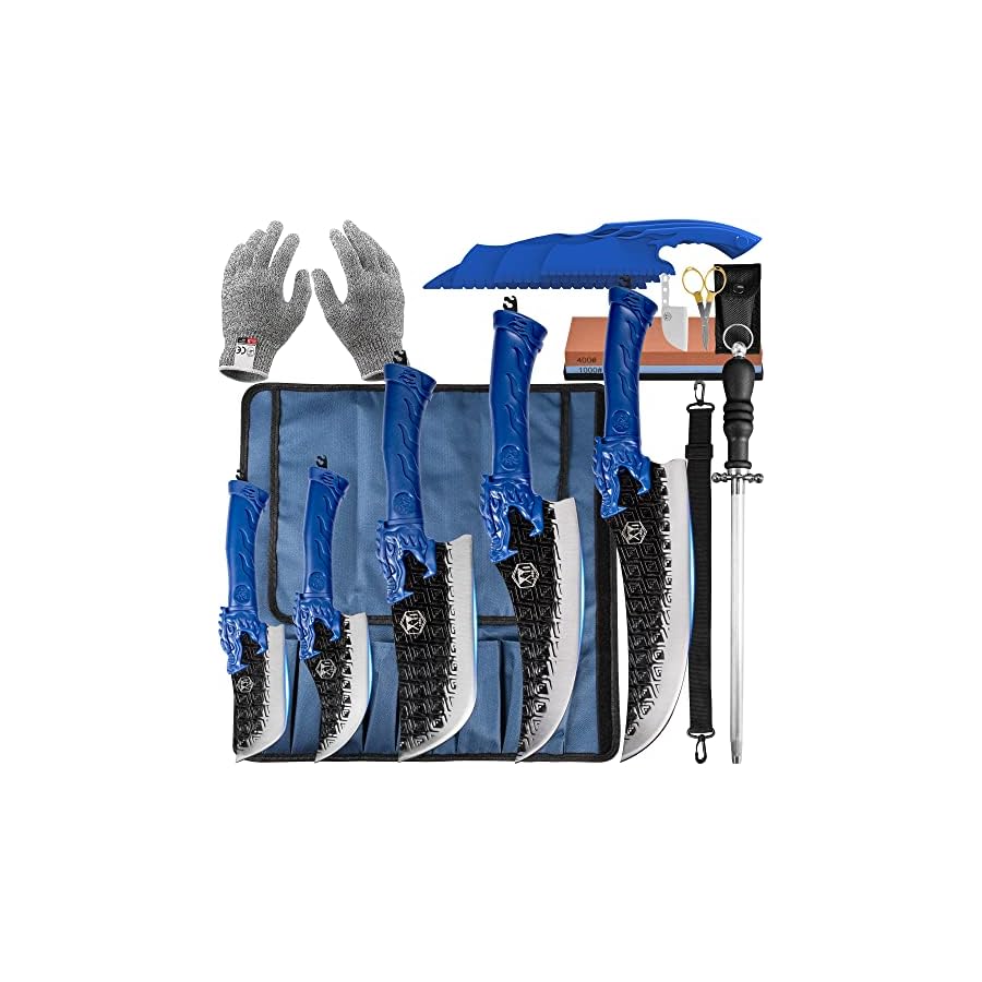 Authentic-XYJ-Since-19865pcs-Meat-Butcher-Knives-SetSlaughter-Fish-Knife-With-Honing-SteelWhetstoneCake-KnifeCamping-Chef-Knives-BagKitchen-Slice-CuttingFull-TangHigh-Carbon-Steel-XYJ-Blue Authentic XYJ Since 1986,5pcs Meat Butcher Knives Set,Slaughter Fish Knife With Honing Steel,Whetstone,Cake Cutter,Camping Chef Knives Bag,Kitchen Slice Cutting,Full Tang (XYJ Blue)