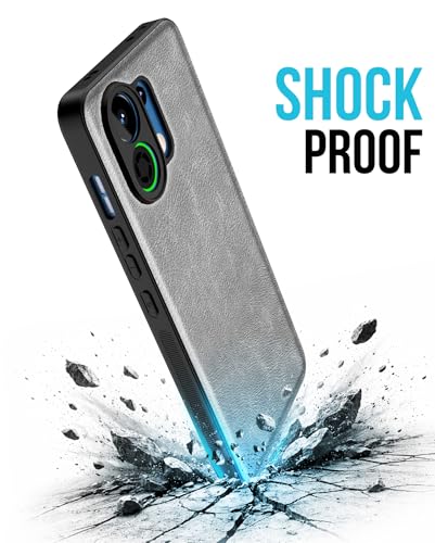 Image of Kapa Tux Leather Back Cover for Oppo K13 Turbo / K13 Turbo Pro | Slim Shockproof Camera Protection Bumper Case (Grey)