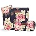 LOKASS Large Makeup Bag Small Cosmetic Pouch for Purse Handy Floral Makeup Bags Set Cute Travel Toiletry Organizer for Women, Cosmetics, Make Up Tools, Toiletries (2 in 1,Peony)