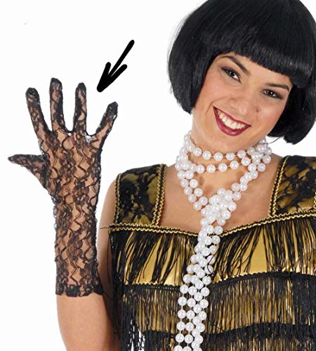 Preisvergleich Produktbild Guirca Fiestas GUI16760 - Schwarze bestickte Handschuhe, 36 cm