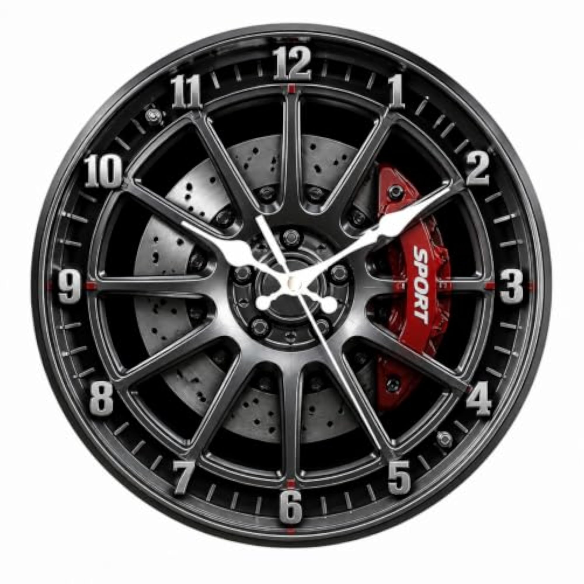 Wheel-Wall-Mounted Clock, Decorative Round Wall Clock