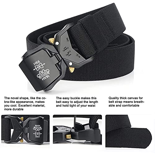 Elastic Belts for Men Women, Tactical Nylon Canvas Belt Military Stretch Belts with Quick Release Buckle 1.5 Inch3