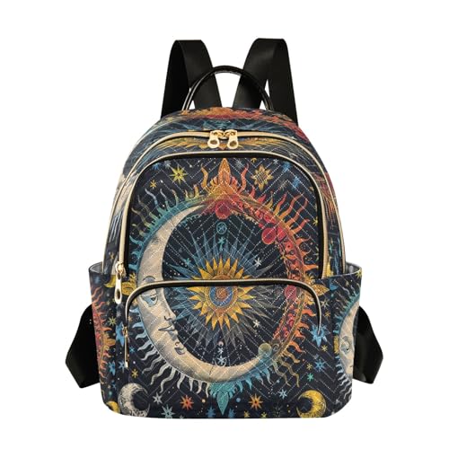 Sac à dos décontracté mandala lune étoiles pour femme active et voyage