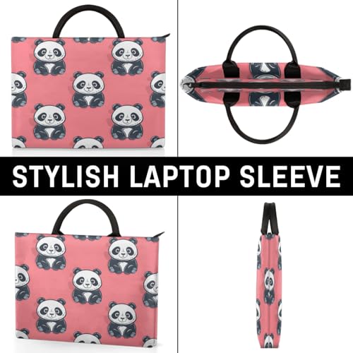 Cute Cartoon Pandas Laptop Sleeve with Handle Waterproof Computer Carrying Case4