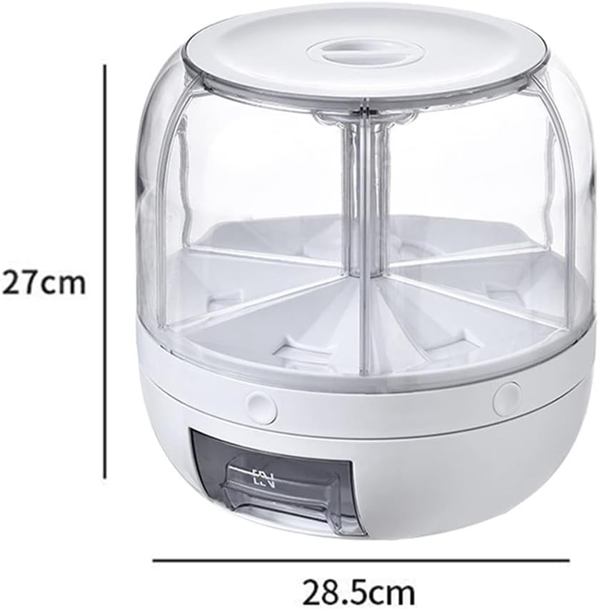 Grain Storage Box Rotary Separation Sealed Jar Dispenser Kitchen Rice Bucket Container