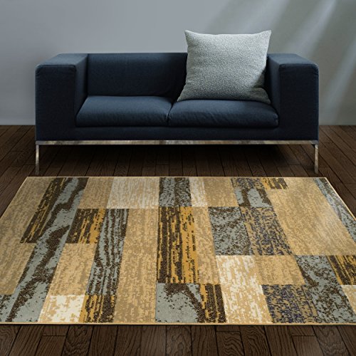 Superior Modern Rockwood Collection Area Rug, 8mm Pile Height with Jute Backing, Textured Geometric Brick Design, Anti-Static, Water-Repellent Rugs - Light Blue & Beige, 5' x 8' Rug Superior Modern Rockwood Collection Area Rug, 8mm Pile Height with Jute Backing, Textured Geometric Brick Design, Anti-Static, Water-Repellent Rugs - Light Blue & Beige, 5' x 8' Rug