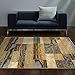 Superior Modern Rockwood Collection Area Rug, 8mm Pile Height with Jute Backing, Textured Geometric Brick Design, Anti-Static, Water-Repellent Rugs - Light Blue & Beige, 5' x 8' Rug
