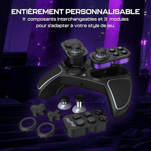 Turtle Beach Victrix Pro BFG Reloaded Noir PlayStation Manette de gaming modulaire sans fil w/Bluetooth, module Fightpad et effet Hall pour PlayStation 5, PlayStation 4 et PC