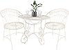 Dibor 3pc Bistro Set Garden Table and Chairs Ivory White Ornate Scrolled Lawn/Decking/Patio Furniture - Vintage Style Outdoor Furniture Heavy Duty Sturdy Recycled Metal Outdoor Table and Chairs