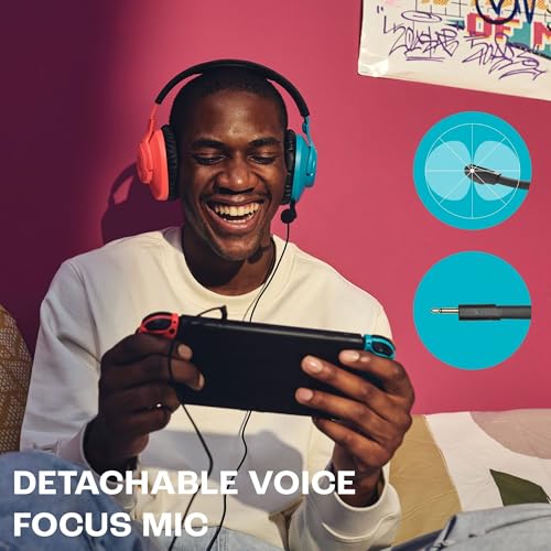 Quantum 100N, Cuffie da Gaming Over-Ear con Filo, Microfono Rimovibile, QuantumSOUND Signature e Memory Foam, Compatibilità Multi-Platform e Windows Sonic Spatial Sound, Blu e Rosso - Cuffia gaming - Immagine 3