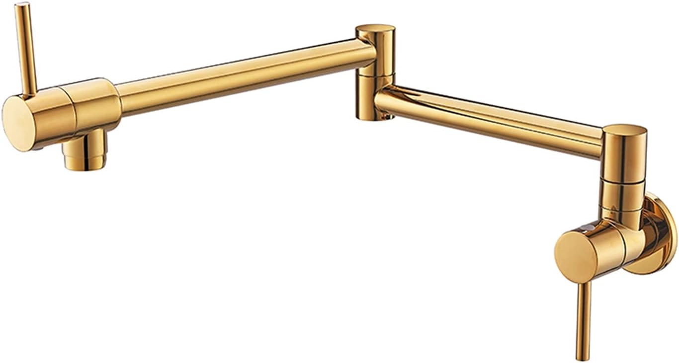 Pot Filler Faucet Pot Filler Tap Wall Mounted Foldable Kitchen Faucet with Bidet Sprayer Cold Bidet Faucet Sink Tap Rotate Folding Spout (Color : Style 6 Nickel) (J)