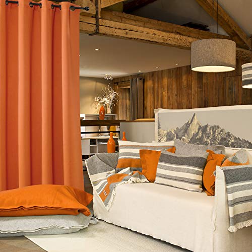 Mysky Home Blackout Curtain For Bedroom, Grommet Room Darkening Curtain, Amazing Triple Weave Thermal Insulated Curtain, 1 Curtain Panel, 52 X 84 Inch, Orange #TOP7