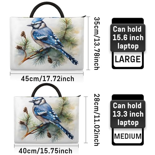 Beautiful Bird Fruit Branches Laptop Sleeve with Handle Waterproof Computer Carrying Case2
