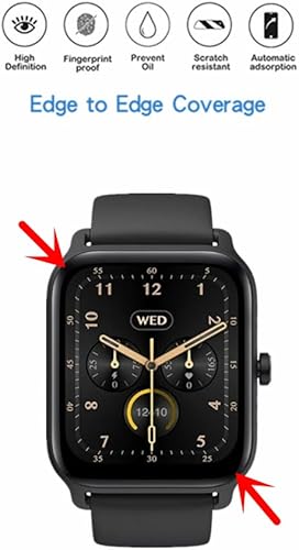Miniatura 3 de MIHENCE Protector de pantalla compatible con reloj inteligente Woneligo W13, cobertura de pantalla completa 3D, película protectora de PMMA para