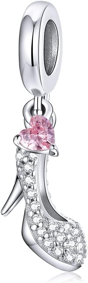 Glass Slipper Charm 925 Sterling Silver Charm Fits For Pandora Bracelet, European Charms Bracelet, Women Gift