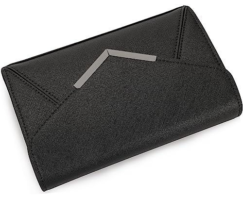 Dexmay Dm 20050 Dexmay Women Envelope Clutch Faux Saffiano Leather Evening Handbag Foldover Clutch Bag Formal Dressy Purse Black thumb #4