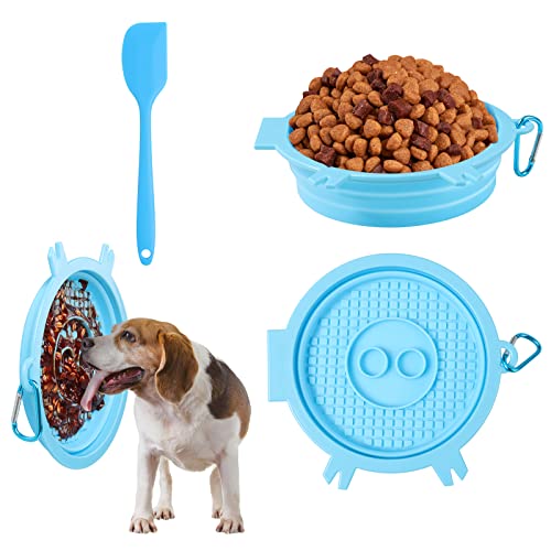 Hunde Schleckmatte Klein mit Saugnäpfen, Langsamer Futternapf für Hunde, Lick Mat Slow Feeder für Haustier, Treat Matte Leckpads, Leckmatte Hund Gross(1 Leck Matte+1 Silikonspatel) Cover