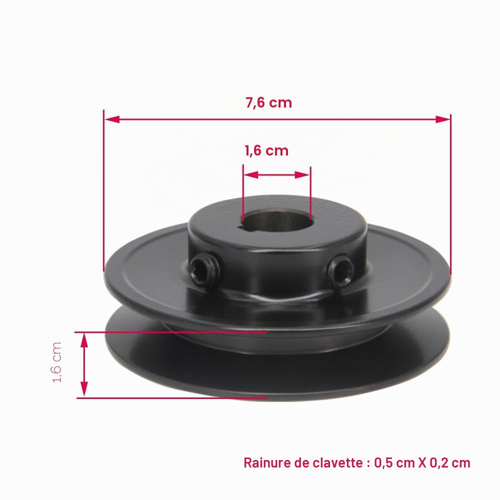 AK30 Réas Web à rainure unique, 3,0" OD 5/8" Alésage V-Belt Poulie Fonte pour courroie trapézoïdale (5/8"Bore-3"OD,1Groove)