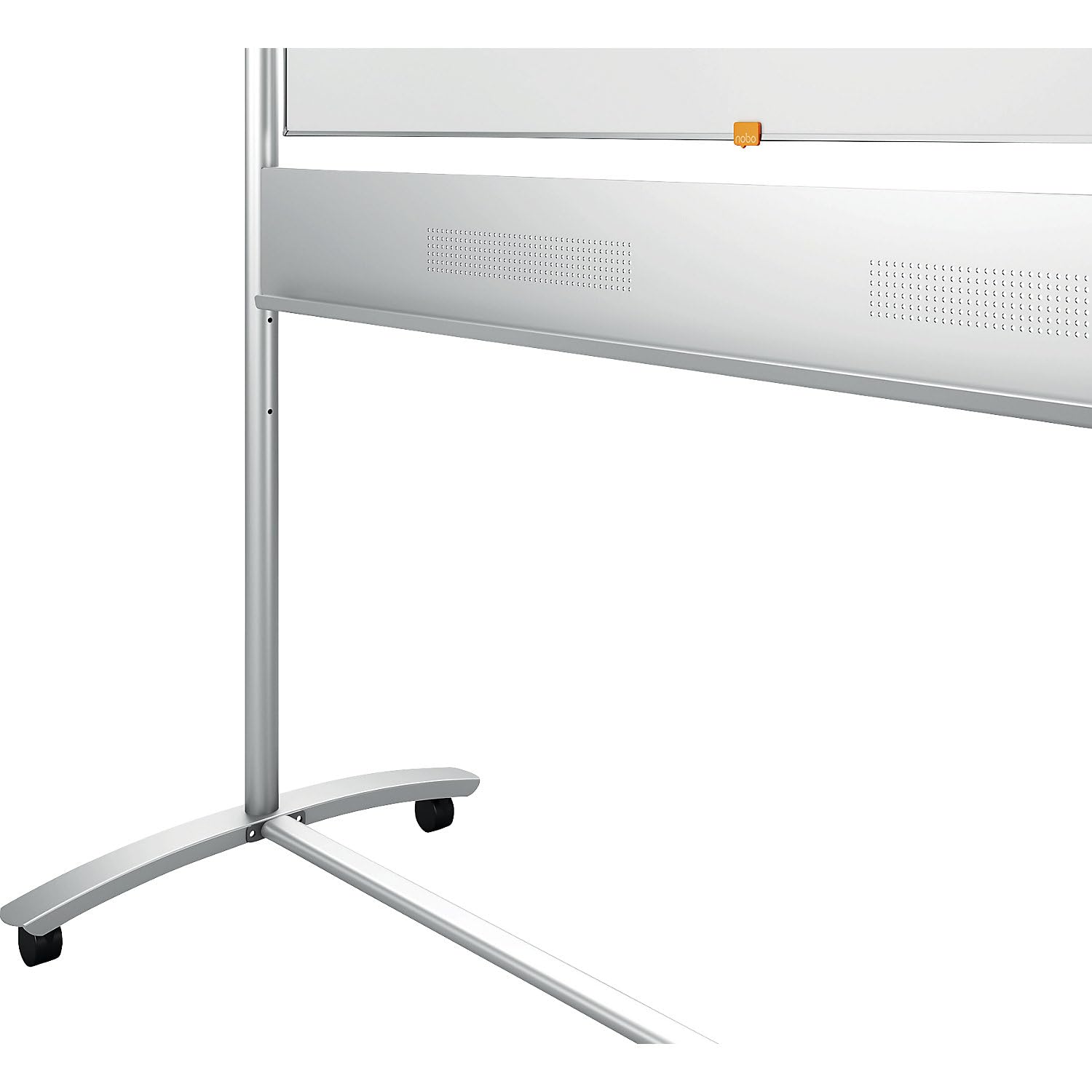 Nobo Lavagna Bianca Magnetica Autoportante in Acciaio, Lavabile a Secco, Dotata di Cavalletto con Rotelle e Perno Orizzontale, 1 x Portapenne e 1 x Pennarello, 1200 mm x 900 mm - Bianco