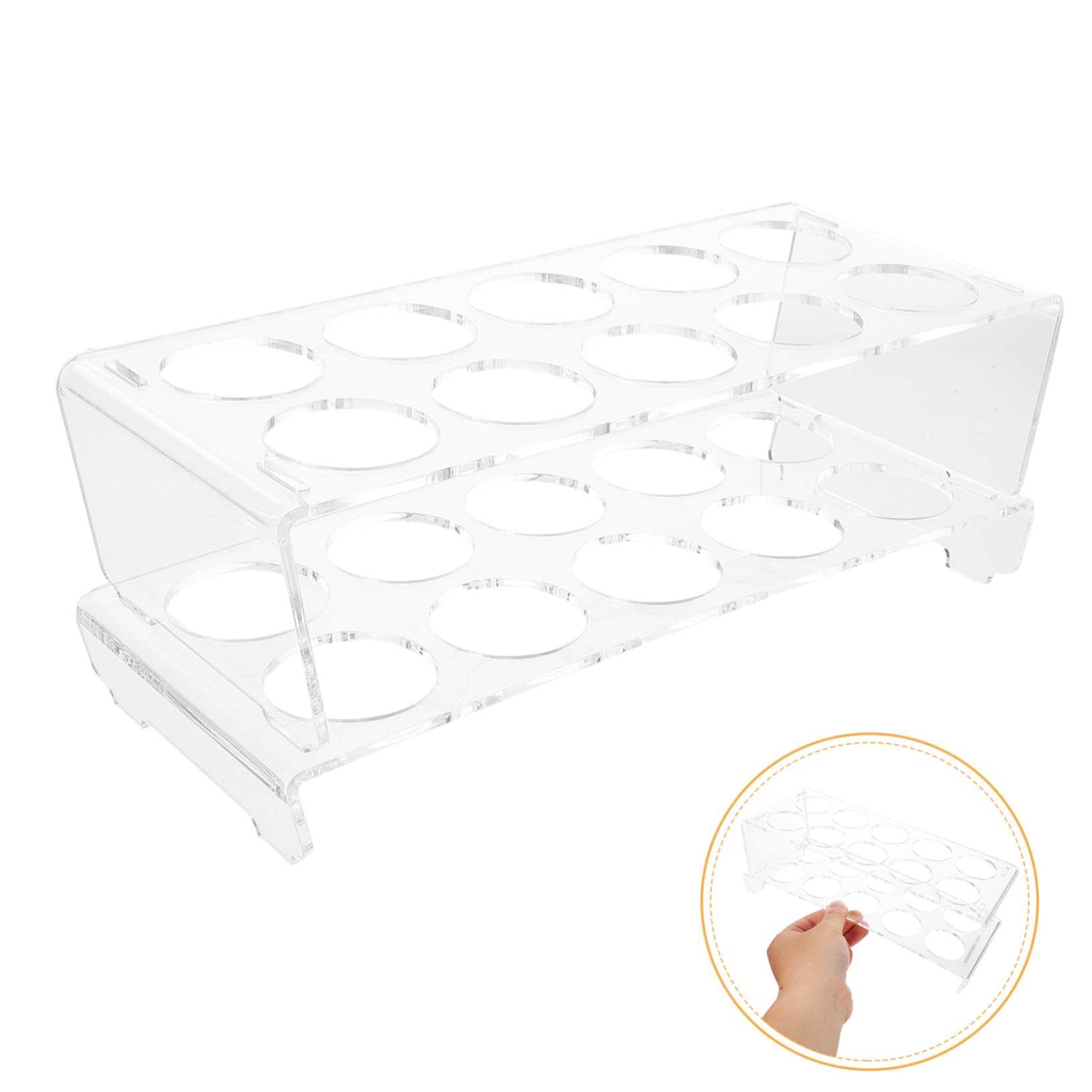 Gadpiparty Eierhalter KüHlschrank, zu 20 Eier Abnehmbar, für Den KüHlschrank Mit Rutschfestem Boden Platzsparender ZweistöCkiger Eierhalter