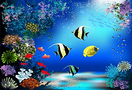 Amazon | 12x10フィート 水中世界の背景 ディープブルー 海 カラフルな