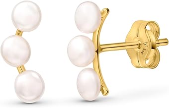 Amberta Allure Boucles D'Oreilles Grimpeur pour Femme en Or 9 Carats