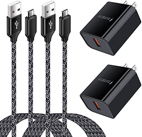 Android Moto Phone Fast Charger,Quick3.0 USB Fast Wall Charger Plug with Micro USB Cable 6FT for Samsung Galaxy J3 J5 J7 J8 S7 S6 A10 A02 A6 A01 amp 3,LG Stylo 2 3 Plus,Moto G/X/E E4 E5 E6s E7 G5 Plus