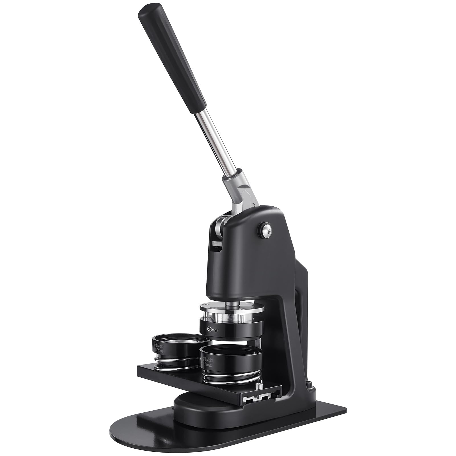 VEVOR Macchina per Spille, Macchina Punzonatrice Manuale con 300 pezzi di Badge Dimensioni 32/58/75mm, Impugnatura Ergonomica, per Spille Personalizzate Fai da te, Nero