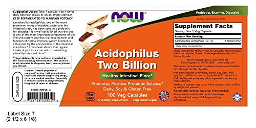 Now Foods Acidophilus Two Billion - 100 Caps 2 Pack #TOP1