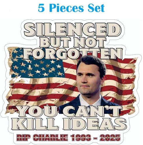 Charlie Kirk True American Hero Sticker Pack Set 5 inch Each Car Sticker Decal Truck Window Bumper Sticker (5pcs)