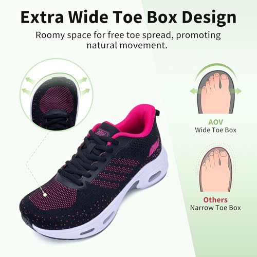Image of AOV Women Arch Support Walking Shoes Orthotic Tennis Sneakers for Plantar Fasciitis Athletic Running Shoes