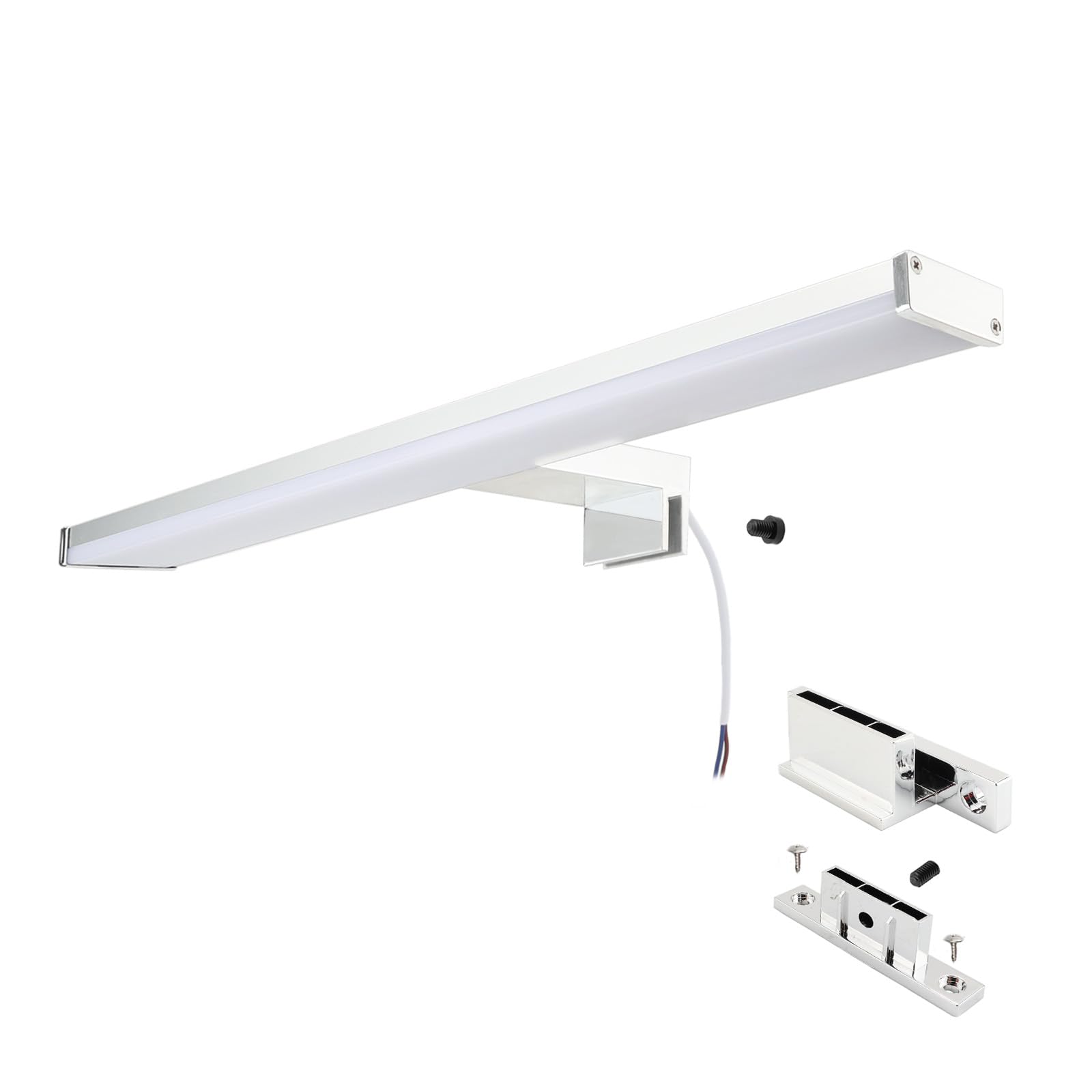 Alpinaluz Aplique LED para Espejo de Baño 40 cm, Aluminio Cromado, IP44, 8W, 810lm Luz Blanca Neutra 4000K, CRI>80, Montaje en Espejo, Pared o Mueble