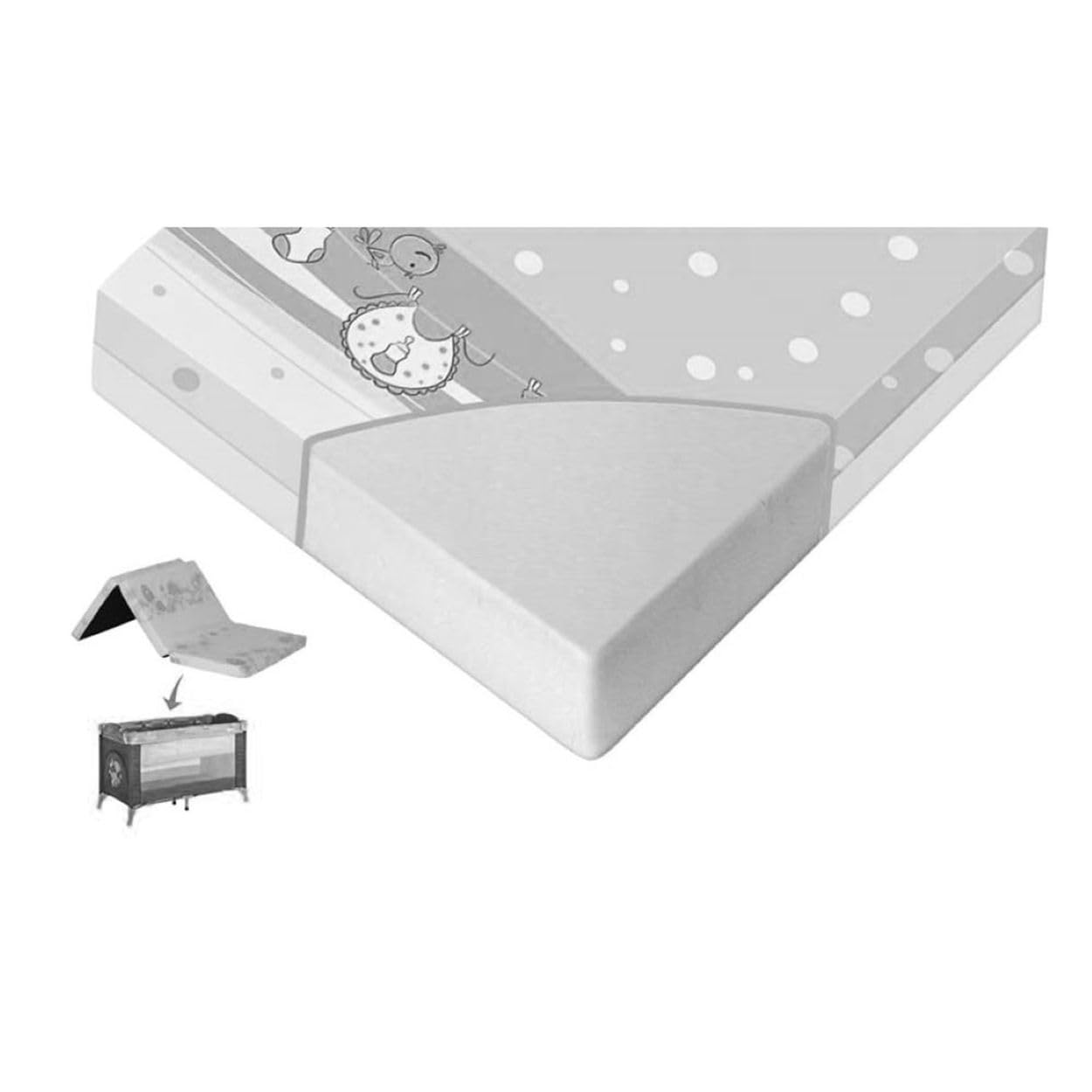 Lorelli Materac dziecięcy Classic składany, 120 x 60 x 5 cm, poszewka nadająca się do prania pianka, kolor: beżowy