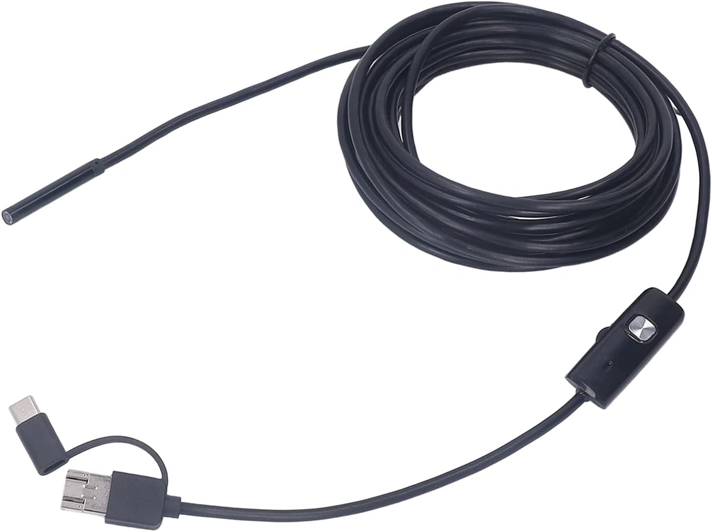 Mobile Phone Endoscope Camera, 3 in 1 USB Type C Borescope Inspection Camera with LED Light, Water Snake Camera for, 5.5mm, IP67, 16.4ft, AVI JPG, for Ardroid XP W7