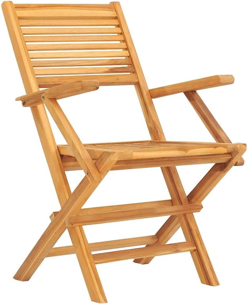 A vidaXL folding patio chair viewз пярэдняга боку.