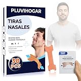 Tiras Nasales Antironquidos PLUVIHOGAR®| Unisex Extrafuerte 30 Pcs Adhesivo Dilatador Hipoalergénico para Deportistas. Ideal para Dormir, Aliviar Congestión y Respirar Mejor.