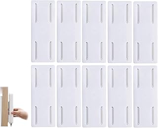 10 Pcs Self Adhesive Power Strip Holder, Socket Holder, Wall Mount Power Strip for Kitchen Home Office, Adhesive Punch-free Socket Holder Power Strip Holder(White)