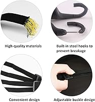 Vista 2 de Patty Both 2 piezas de cuerda elástica para casco de motocicleta, correa elástica con 2 ganchos, color negro
