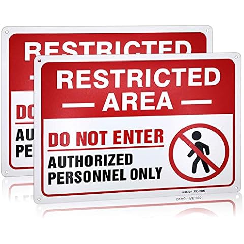No Access Sign,Restricted Area Sign,Authorized Personnel Only,10x14 Inch Rust Free Aluminum, UV Ink Printing,Indoor or Outdoor Use for Home and Business(2-Pack) Cover