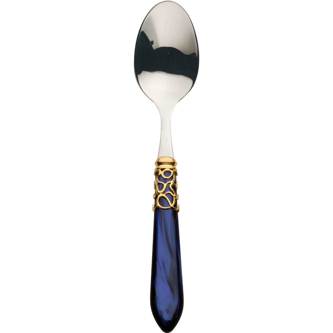 Bugatti Coffee Spoon Melodia Model, Blue Handle with Gold Plated Ring