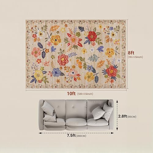 Tapete Floral 8x10 pies Ultra Suave con Fondo Antideslizante miniatura 2