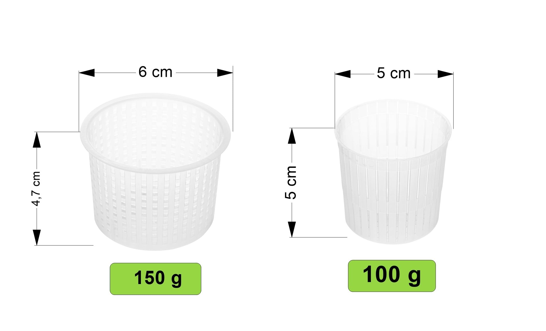 AlcoFermBrew Set di 20 Fuscelle per Formaggio - Forma plastica per formaggio - Kit stampi per formaggio freschi