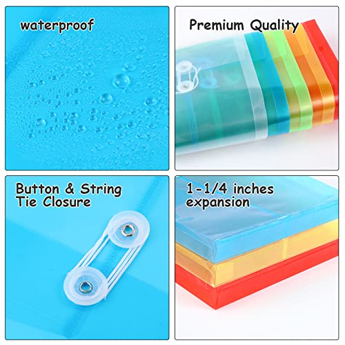 Ctosree 50 Packs Plastic Envelopes Poly Envelopes Plastic File Folders Transparent Poly Envelopes Folders For Document Letter A4 Size 1-1/4 Inch Expansion For School Office And Home #TOP2