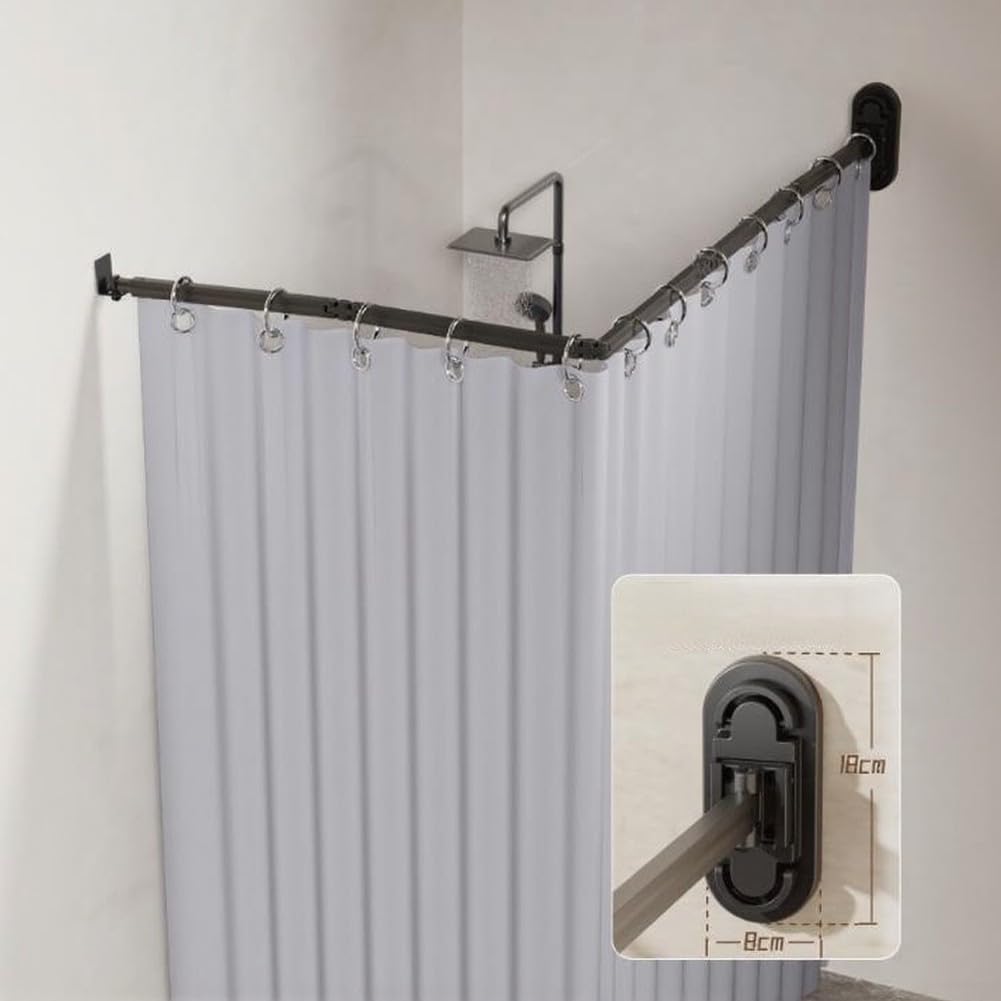 Barre de Rideau de Douche Extensible Gain de Place(Gray)